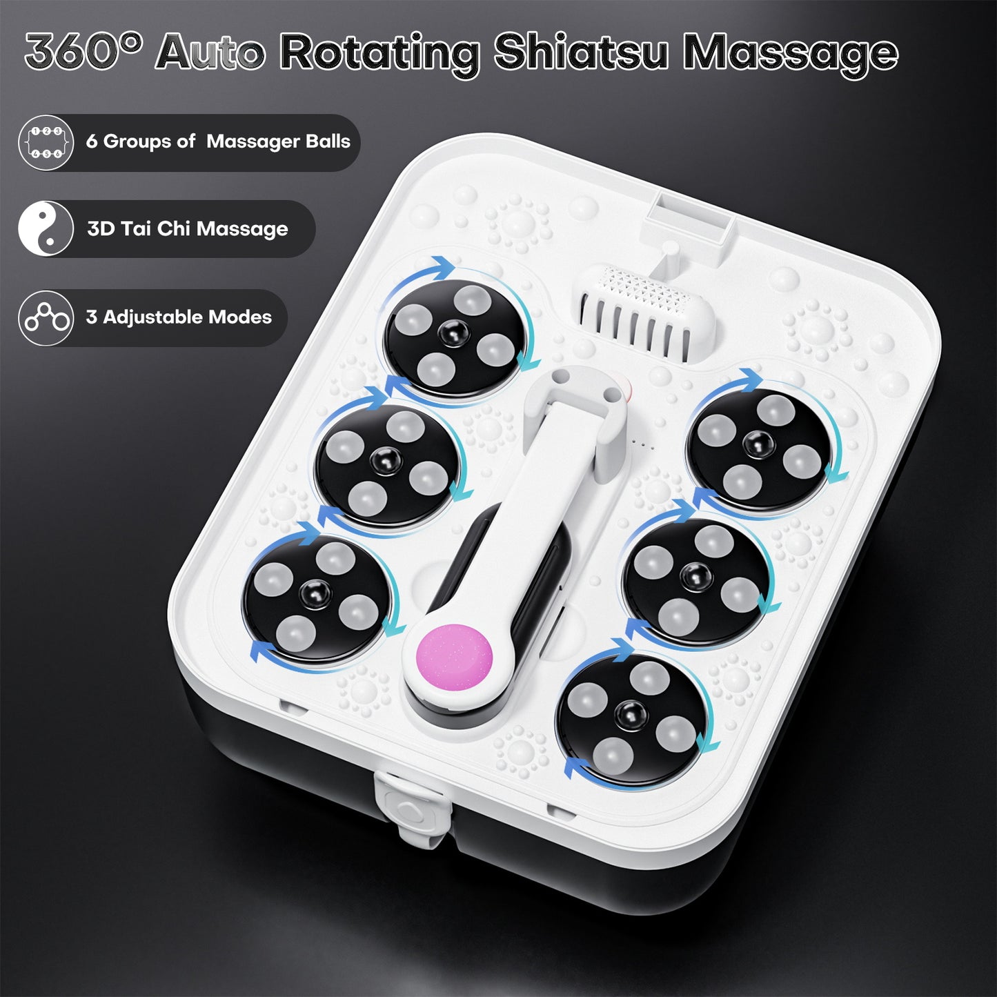 Beinilai Collapsible Foot Spa Electric Rotary Massage,Foot Bath with Heat,Tem Control,Bubbles, and 24 Motorized Shiatsu Massage Balls  for Feet Stress Relief-Black