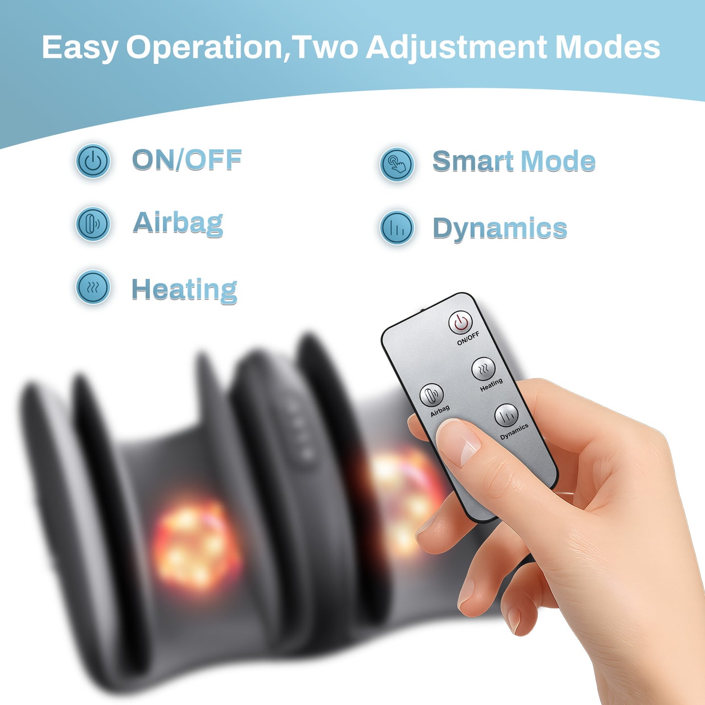 Beinilai Foot Massager with Heat and Remote Control,Electric Shiatsu Deep Kneading and Airbag for Muscle Relaxation ,3D Rotation for Feet, Calf, Ankles--Black